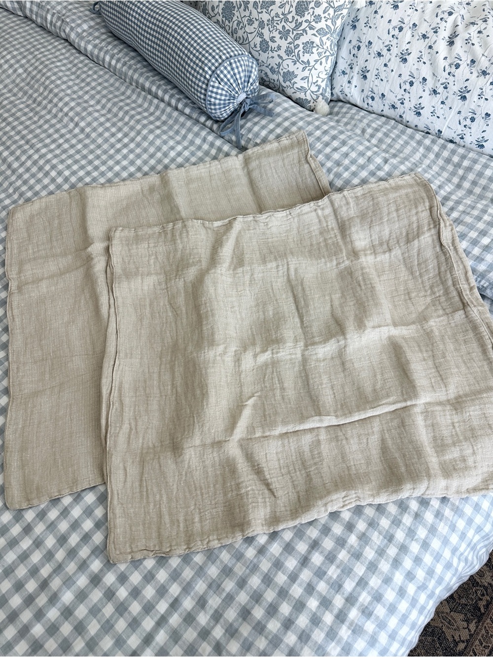 Restoration Hardware Crinkled Linen-Cotton Euro Shams